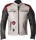 Helstons Tracker Rag Leren Jas Wit Zwart Rood