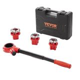 VEVOR Ratchet Pipe Threader Kit, 1/2 "NPT, 3/4" NPT, 1" NPT Handmatige Ratcheting Pijp Threader, Draagbare Pijp Threading Tool Set met 3 STKS NPT Matrijzen, Opbergkoffer voor Gegalvaniseerde Aluminium
