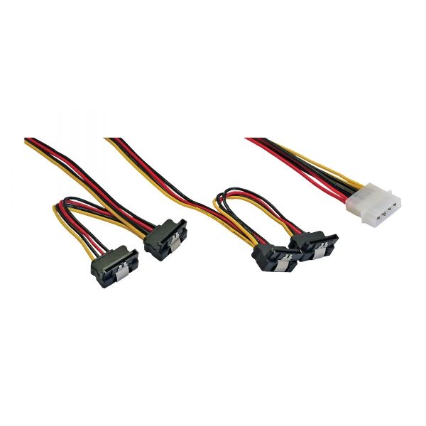 InLine Molex (4-pin) naar 4x SATA kabel - 0,55 m