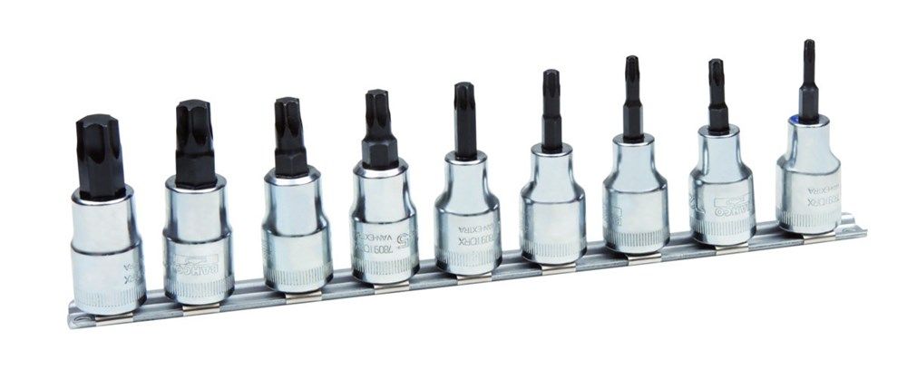 Bahco 1/2" dopsleutelset torx op rail