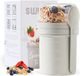 Sans marque Tasse à muesli et yaourt to go - Sans fuite avec cuillère - Gris clair - 450ml + 250ml