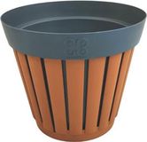 Ecoplast Bloempot Kreta 25 cm Bruin/Antraciet