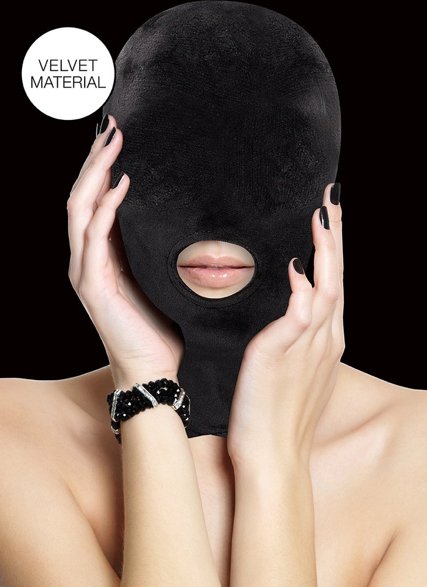 Shots Velvet & Velcro Mask with Mouth Opening