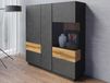 Commode SILAC 3 portes matera/wotan chêne avec éclairage