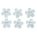 Rayher deco-sticker: papieren bloemen met halve parel, m. kleefpunt