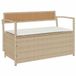 vidaXL Banc de jardin avec coussin beige polyrotin