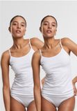 Urban Classics Basic katoenen tanktops (Set van 2) Dames Top - wit - XL