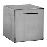 Relaxdays Spaarpot die niet open kan - 15x15x15 cm - RVS - Volwassenen - Zilver
