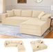 COMHOMA - Canapé modulaire de 105 pouces - Assise profonde - Forme en L - Velours côtelé - Beige