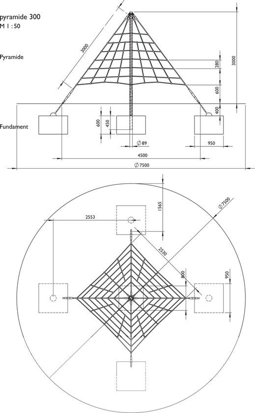 Intergard Klimtoestel klimpiramide openbare speelplaatsen 300cm