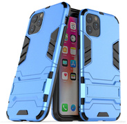 HATOLY iPhone 11 - Robotic Armor Case Cover Cas TPU Hoesje Blauw + Kickstand