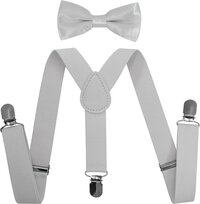 Fako Fashion® Kinder Bretels Met Vlinderstrik - Lichtgrijs - 65cm - Jongens