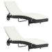 VidaXL Fauteuil de jardin rembourré Polyéthylène, rotin, acier Noir, crème, blanc
