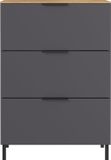 Germania Ladekast Calista 68cm met 3 lades - antraciet/eik
