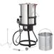 VEVOR Friteuse à Dinde, Cuiseur pour Dinde de 28 L, Marmite Extérieure en Aluminium pour Fruits de Mer, Marmite à Gaz Propane avec Brûleur de 54 000 BTU, Paniers Support à Volaille Perforé Inclus