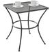 Outsunny Table basse de jardin avec grille de plateau cadre en métal piètement incurvé 45l x 45P x 50H cm noir