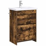 vidaXL Badkamermeubelset Gerookt eiken 61 x 40 x 84,5 cm Bewerkt hout