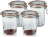 Le Parfait Voorraad/weckpot - 4x - glas - transparant - 17,5 x 10 cm - 1 L