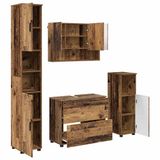 vidaXL Badkamermeubel Set 4-delig Oud Hout 35 x 30 x 192 cm