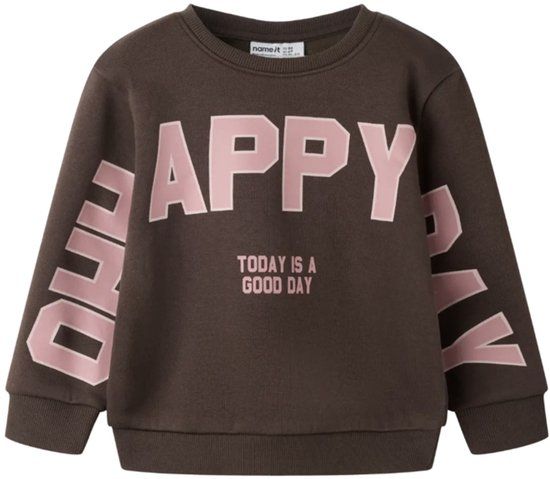 Name It - Trui - NMFLINKA - Happy - Chocolate Brown - Maat 92