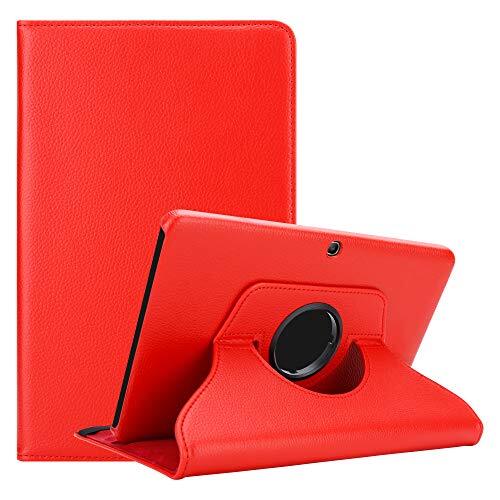 Cadorabo Tablethoes voor Samsung Galaxy Tab 4 (10,1 inch) SM-T530 / T535 in MOHN ROOD - BookStyle beschermhoes ZONDER Auto Wake Up met standaard functie en rubberen sluiting