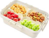 Boîte à snacks transparente sans marque avec compartiments et couvercle