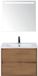 BES LED Porto Badmeubelset 70 cm - Honey - Keramische Wastafel Wit Slim met Sence Spiegel