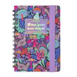 Legami - Weekplanner, spiraalbinding, klein, 12 maanden, dagboek van januari 2025 tot december 2025, opvouwbare planner 2025/2026, sluiting met elastiek, laatste vak, adresboek, 8,5 x 13 cm, mushrooms