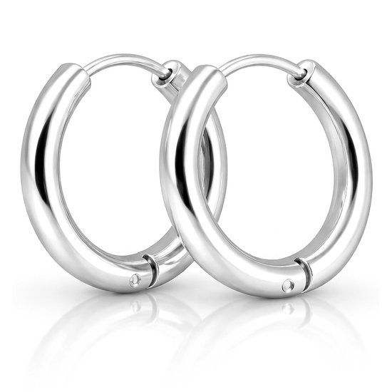 LGT JWLS Lookinggoodtoday Smalle edelstaal oorringen Zilverkleurig-16mm