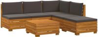 vidaXL - 6-delige Buitenbank Set - Massief Acacia Hout - Bruin