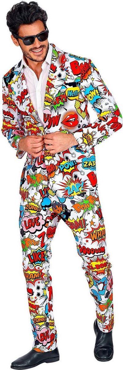 Widmann 60s Pop Art Strip - Man - XL - Carnaval kostuum - Verkleedkleding