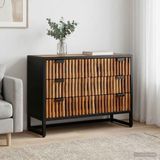 vidaXL Ladekast - 75 x 30 x 54 cm - Massief Mangohout en Geëngineerd Hout - Bruin