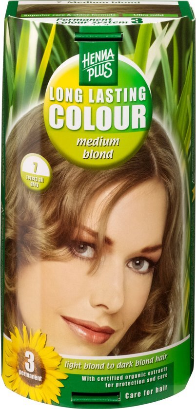 Hennaplus Long Lasting Colour 7 Medium Blond 100ml