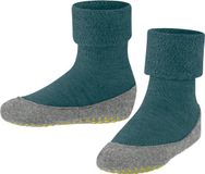FALKE Cosyshoe Minis Noppen op de zool wol huissokken kinderen groen - maat 25-26