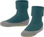 FALKE Cosyshoe Minis Noppen op de zool wol huissokken kinderen groen - maat 25-26