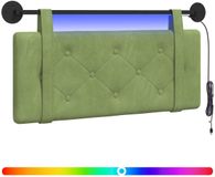 vidaXL Hangend hoofdbord Met LED-verlichting Lichtgroen Fluweel
