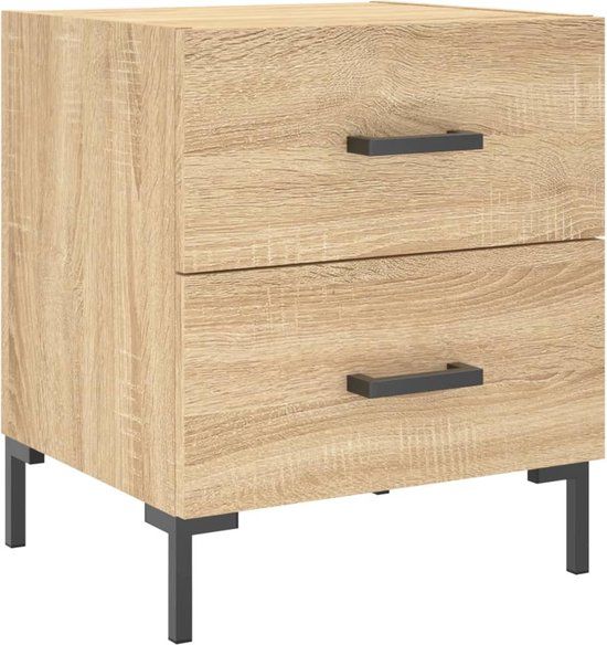 vidaXL Nachtkastje 40x35x47,5 cm bewerkt hout sonoma eikenkleurig