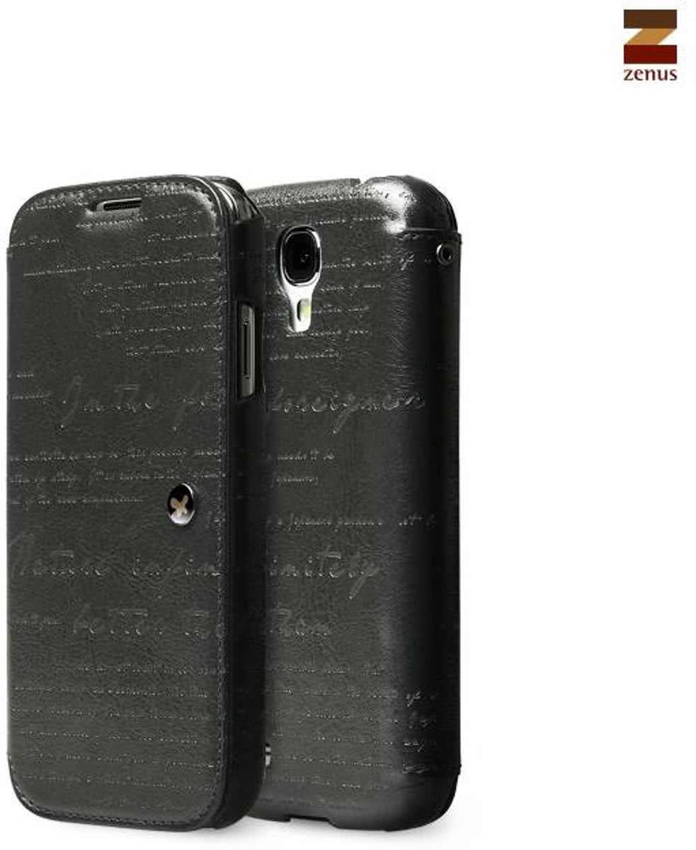 Zenus hoesje voor Samsung Galaxy S4 Masstige Lettering Diary - Charcoal Gray Hoogwaardige beschermingshoesje voor