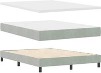 vidaXL Boxspring bed met hoofdeinde Lichtgrijs 140 x 200 cm Fluweel