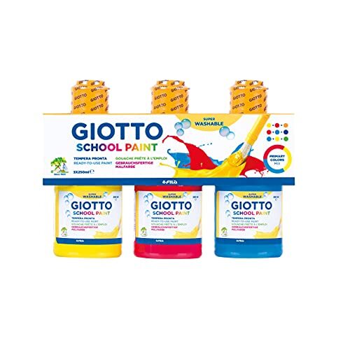 Giottos - Tempera klaar, geel, cyaan, rood, 250 ml (3 stuks), 542400