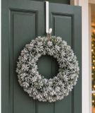 Merkloos Kaemingk B.V. Besneeuwde kerstkrans - D40 cm - met deurhanger wit - deurkrans