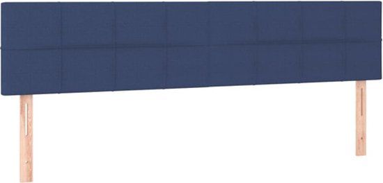 vidaXL Hoofdbord 180x5x78/88 cm stof blauw