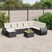 Maison Exclusive - Ensemble de meubles de jardin 9 pièces avec canapé et coussins, noir, en polyrotin