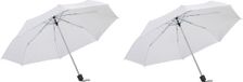 Inspirion Gmbh Mini paraplu opvouwbaar - 2x - wit - 96 cm