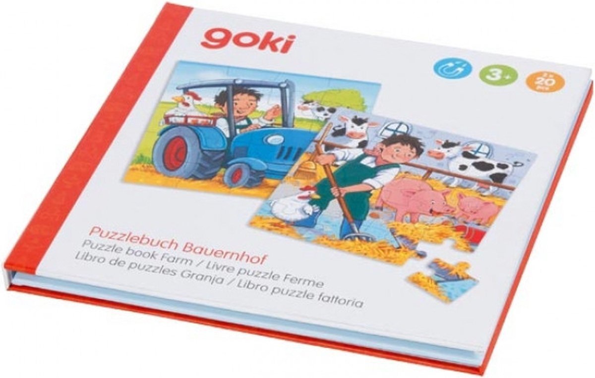 Goki Magnetisch Puzzelboek Boerderij 2 x 20st