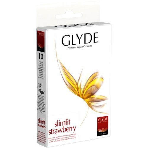 GLYDE Premium Vegan Condooms Slimfit Strawberry 10st