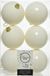 Decoris Kerstballen - 12x st - wol wit - 8 cm - kunststof - mat en glans mix - kerstversiering