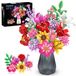 Bouquet de fleurs kit de construction - 1513 pièces - 18 variétés de fleurs - Pour décoration intérieure - Dès 8 ans