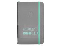 Antartik Notitieboek met elastiek, vaste omslag, A6 vellen, geruit, grijs en turquoise, 100 vellen, 80 g, FSC