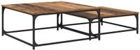 vidaXL Salontafel 2 st Oud Hout 80 x 80 x 35 cm Bewerkt hout
